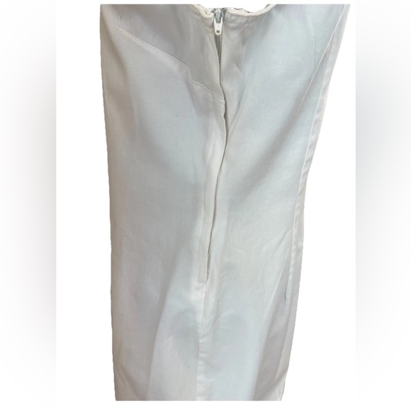🆕Studio ease Y2K NWT ladies SZ 10 all cotton white sheath dress embroidered hem - Picture 8 of 16